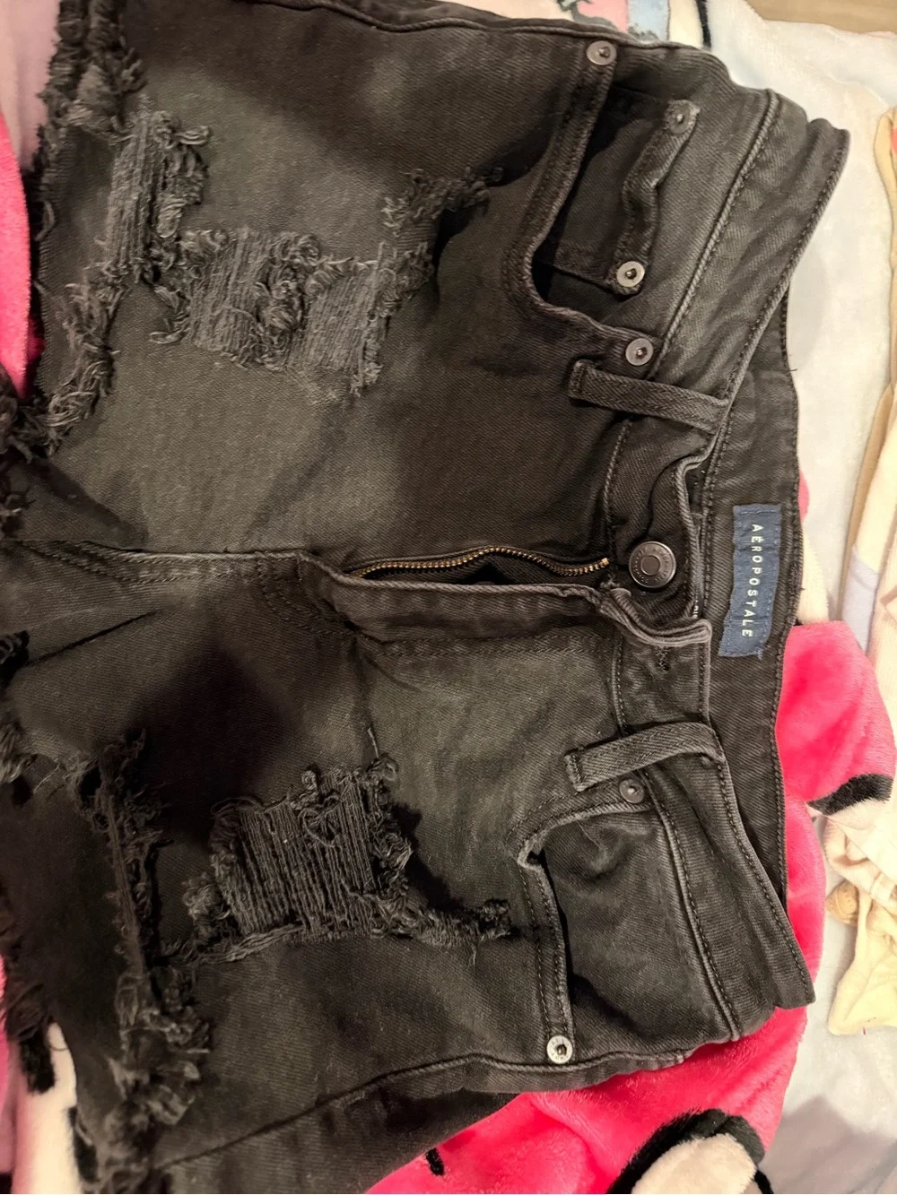 Aeropostale Black High-Rise Shorty Shorts